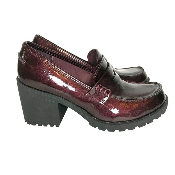 Sun & Stone Maycee Womens Chunky Heel Vegan Shoes 6.5 Burgundy NEW - Picture 1 of 9